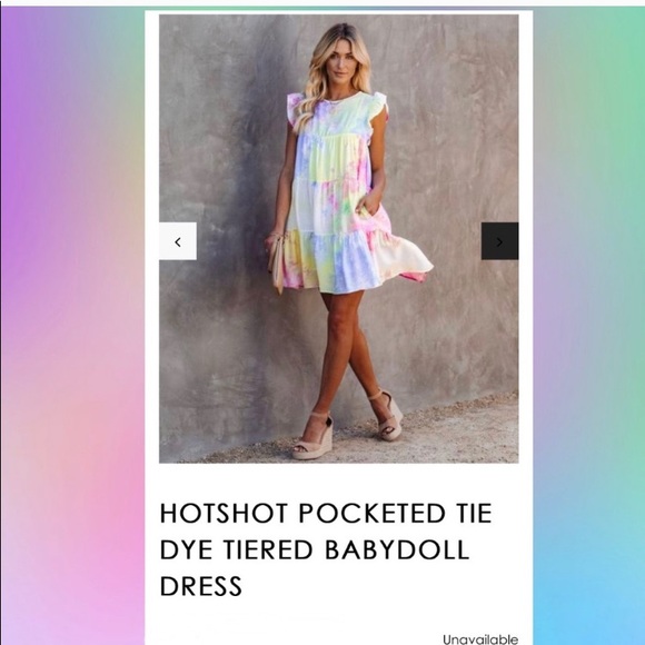 Vici hotshot pocketed tie dye babydoll dress 💕 - Picture 3 of 4